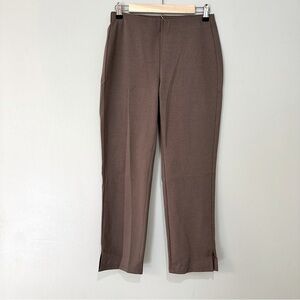 Eileen Fisher Cotton Blend Pull On Pants Size XS Brown Casual Comfy Elastic